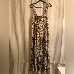 Terra & Sky Brown and Cream Maxi Dress